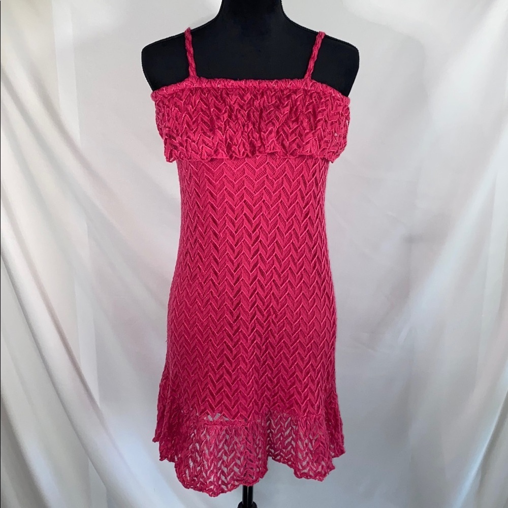 Beautees Hot Pink Ruffled Dress Size 8